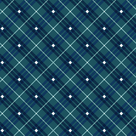 Bias Plaid Basics - Navy - Henry Glass Fabrics - Polonia Designs