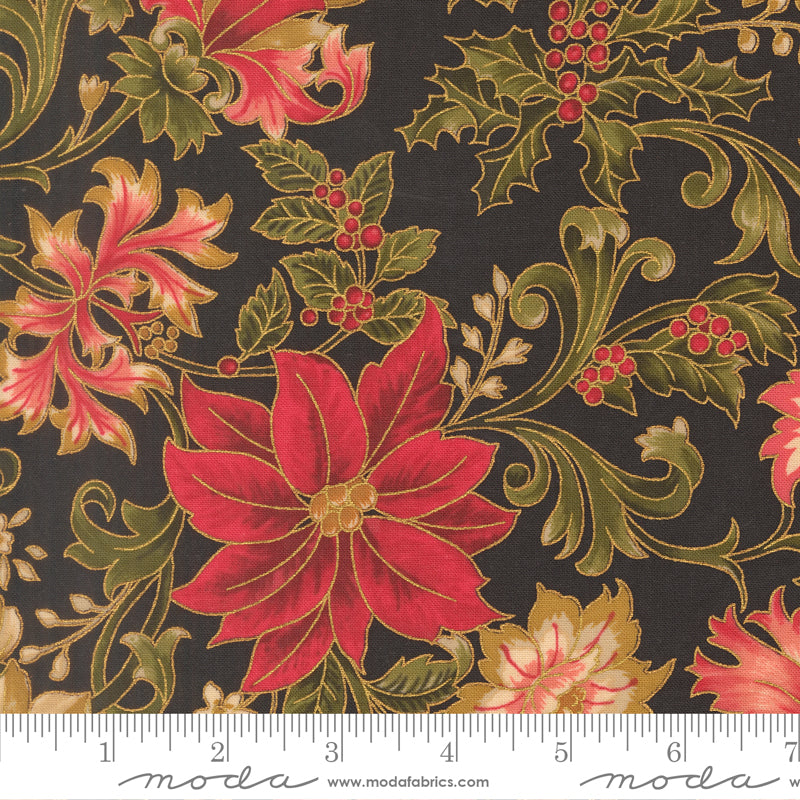 Merry Manor Metallic - Ebony 33860-14 | Moda Fabrics