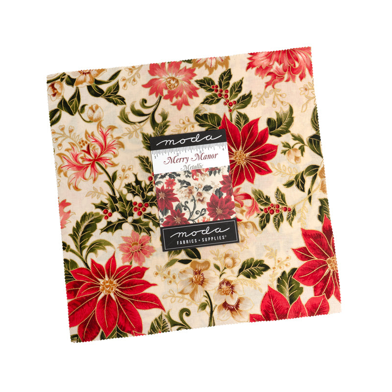 Merry Manor Metallic - 10" Layer Cake | Moda Fabrics