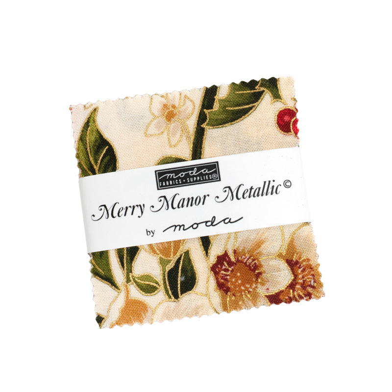 Merry Manor Metallic - 2.5" Mini Charm Pack | Moda Fabrics