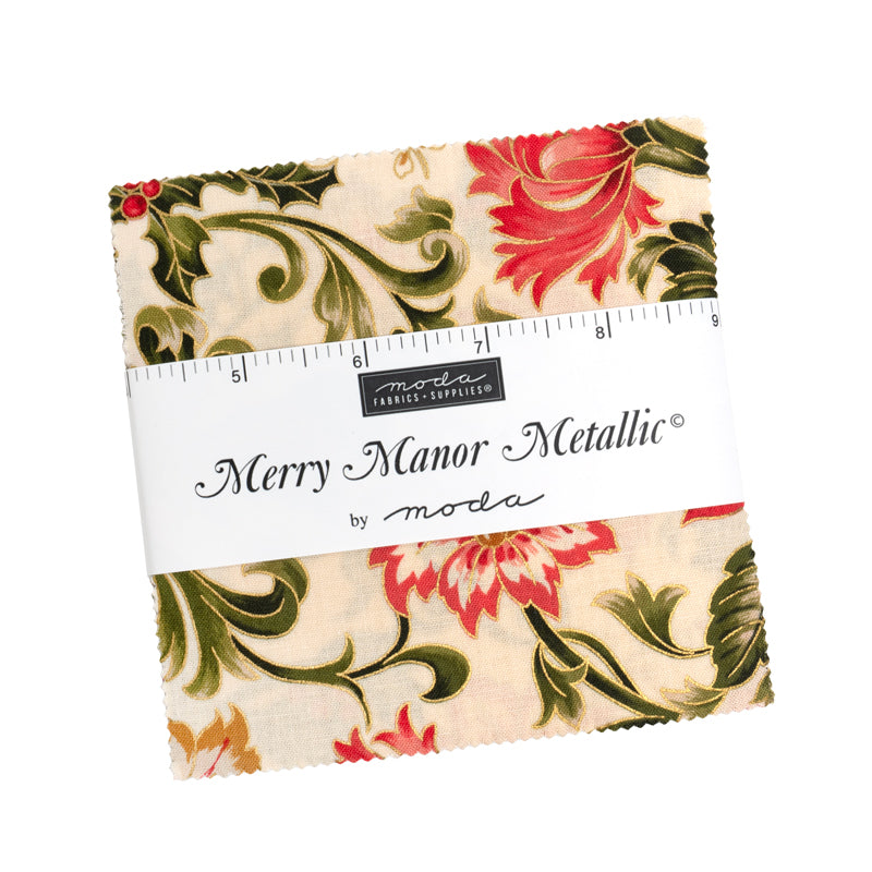 Merry Manor Metallic - 5" Charm Pack | Moda Fabrics