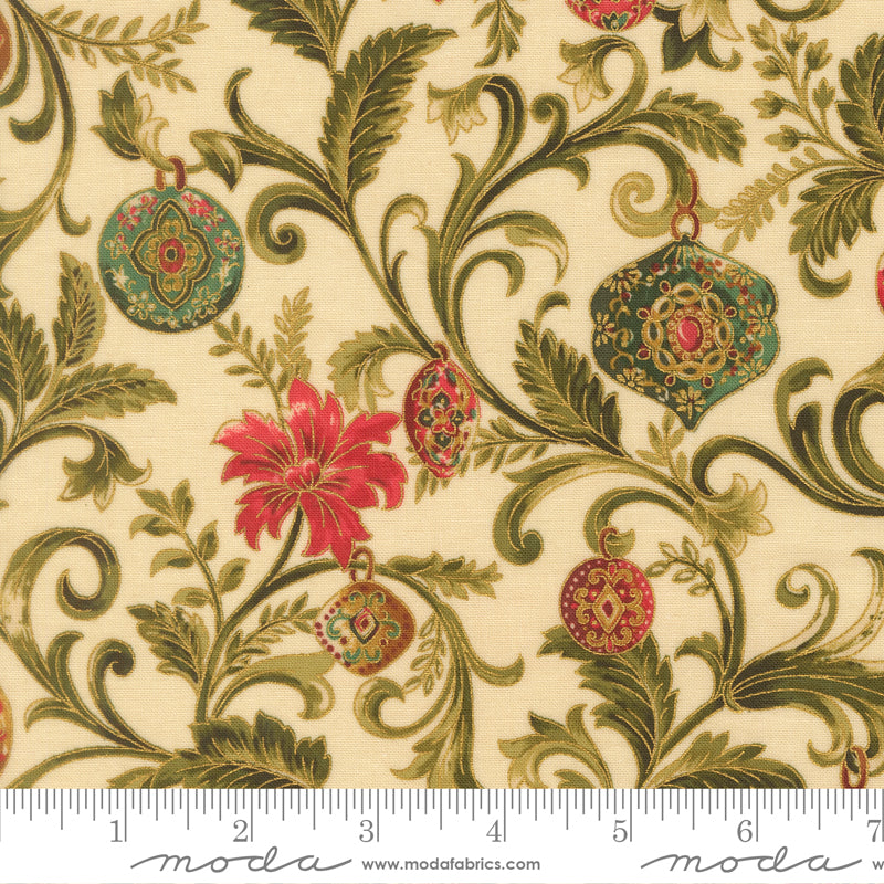 Merry Manor Metallic - Cream 33861-11 | Moda Fabrics