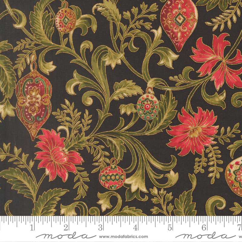 Merry Manor Metallic - Ebony 33861-14 | Moda Fabrics