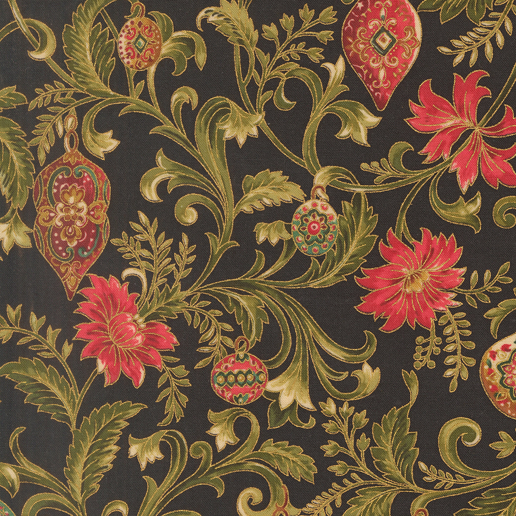 Merry Manor Metallic - Ebony 33861-14 | Moda Fabrics