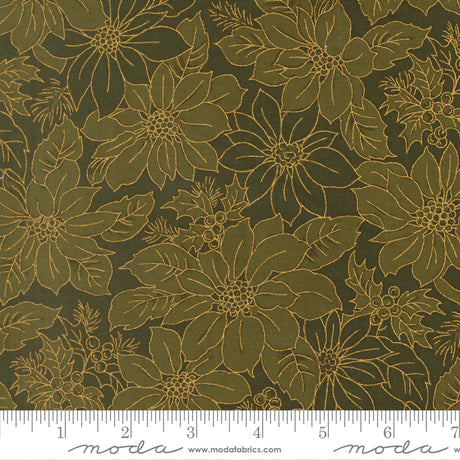 Merry Manor Metallic - Evergreen 33862-13 | Moda Fabrics