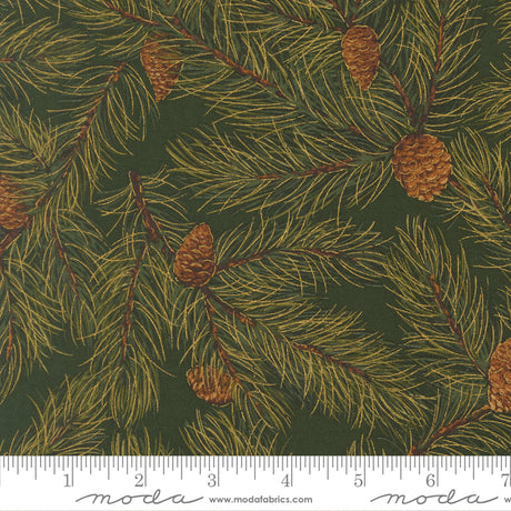 Merry Manor Metallic - Evergreen 33863-13 | Moda Fabrics