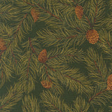Merry Manor Metallic - Evergreen 33863-13 | Moda Fabrics
