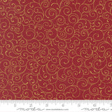 Merry Manor Metallic - Crimson 33865-12 | Moda Fabrics