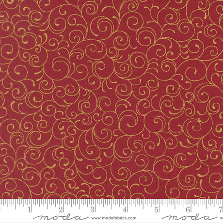 Merry Manor Metallic - Crimson 33865-12 | Moda Fabrics