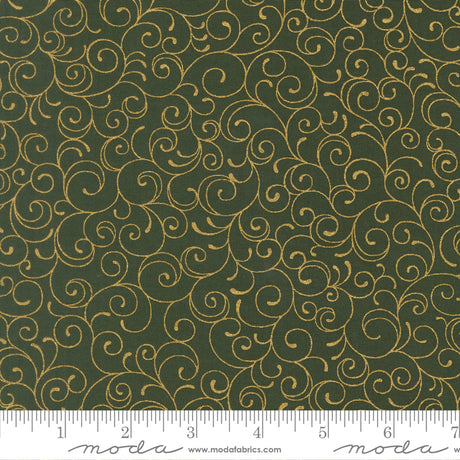 Merry Manor Metallic - Evergreen 33865-13 | Moda Fabrics