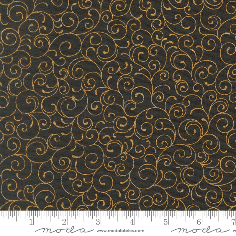Merry Manor Metallic - Ebony 33865-14 | Moda Fabrics