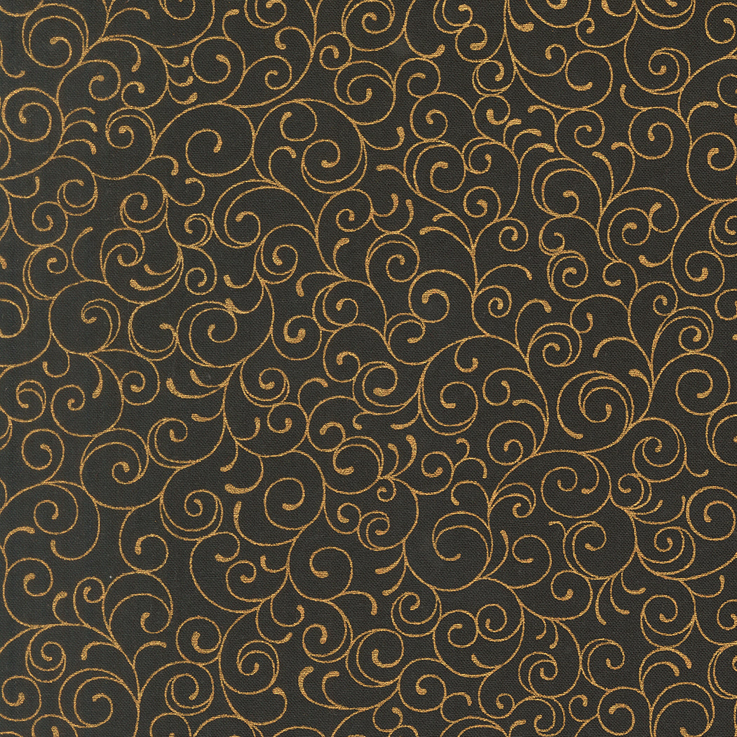 Merry Manor Metallic - Ebony 33865-14 | Moda Fabrics
