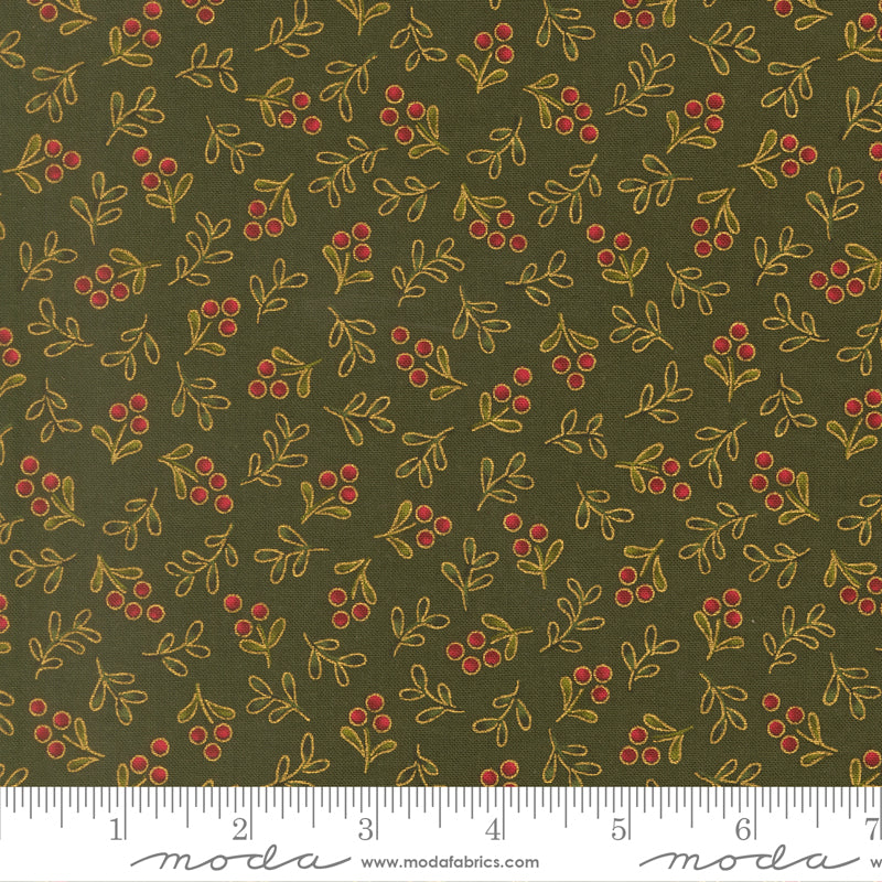 Merry Manor Metallic - Evergreen 33866-13 | Moda Fabrics