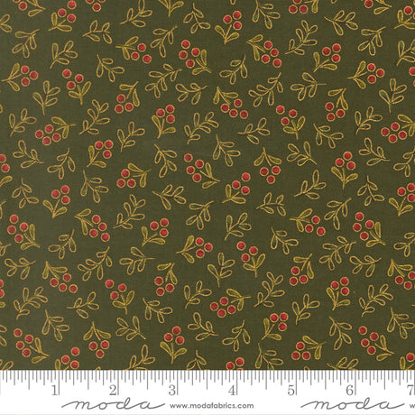 Merry Manor Metallic - Evergreen 33866-13 | Moda Fabrics