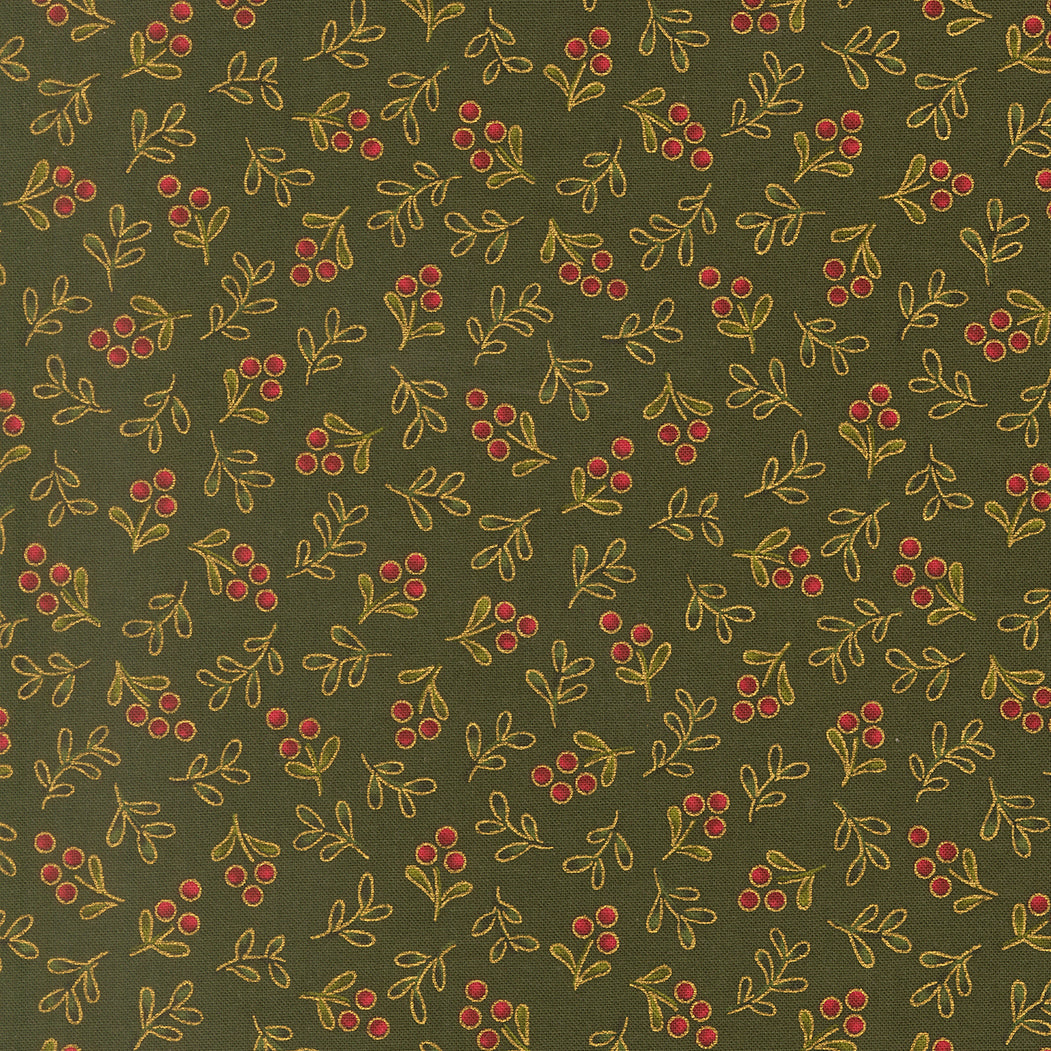 Merry Manor Metallic - Evergreen 33866-13 | Moda Fabrics