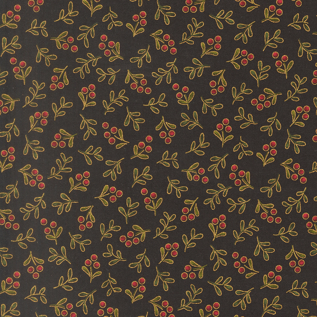Merry Manor Metallic - Ebony 33866-14 | Moda Fabrics