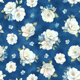 Blue Harmony - Dark Blue Floral 33901-417 | Wilmington Prints
