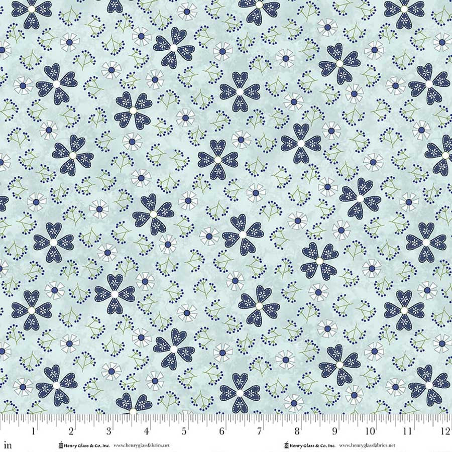 Friendship Garden - Light Blue 3631-17 | Henry Glass Fabrics