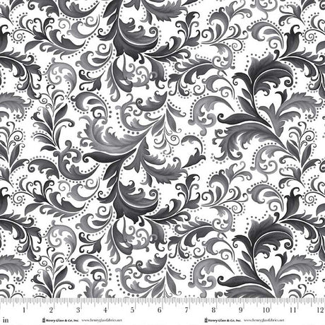 Scarlet's Treasure - White Black 3643-19 | Henry Glass Fabrics