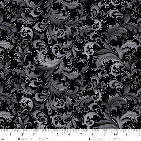 Scarlet's Treasure - Black 3643-99 | Henry Glass Fabrics