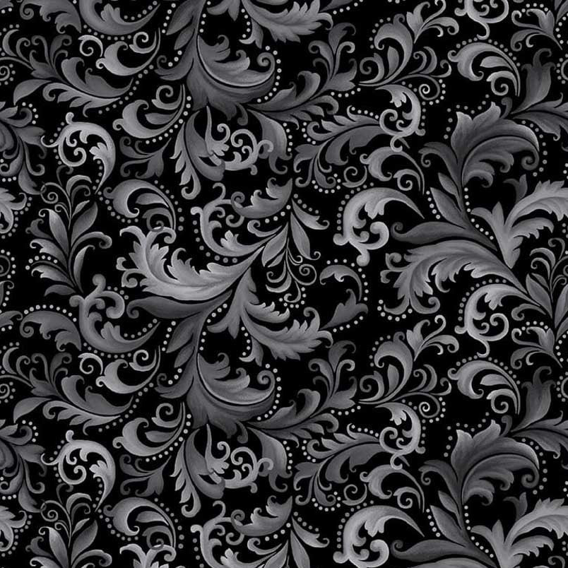 Scarlet's Treasure - Black 3643-99 | Henry Glass Fabrics