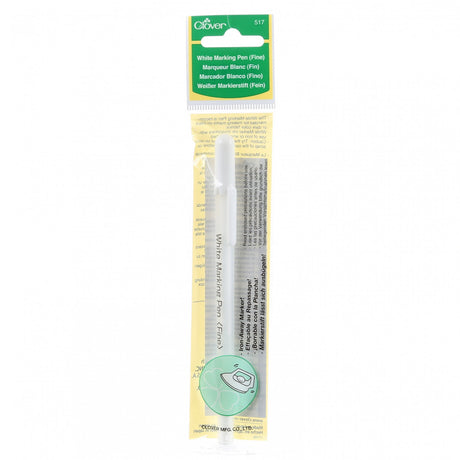 Water Soluble or Iron Off Marking Pen - White - Clover - Polonia Designs