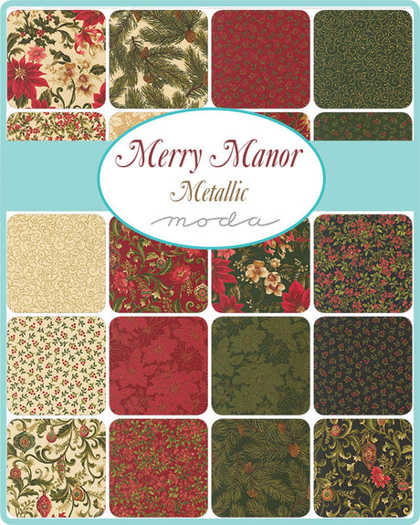 Merry Manor Metallic - 10" Layer Cake | Moda Fabrics