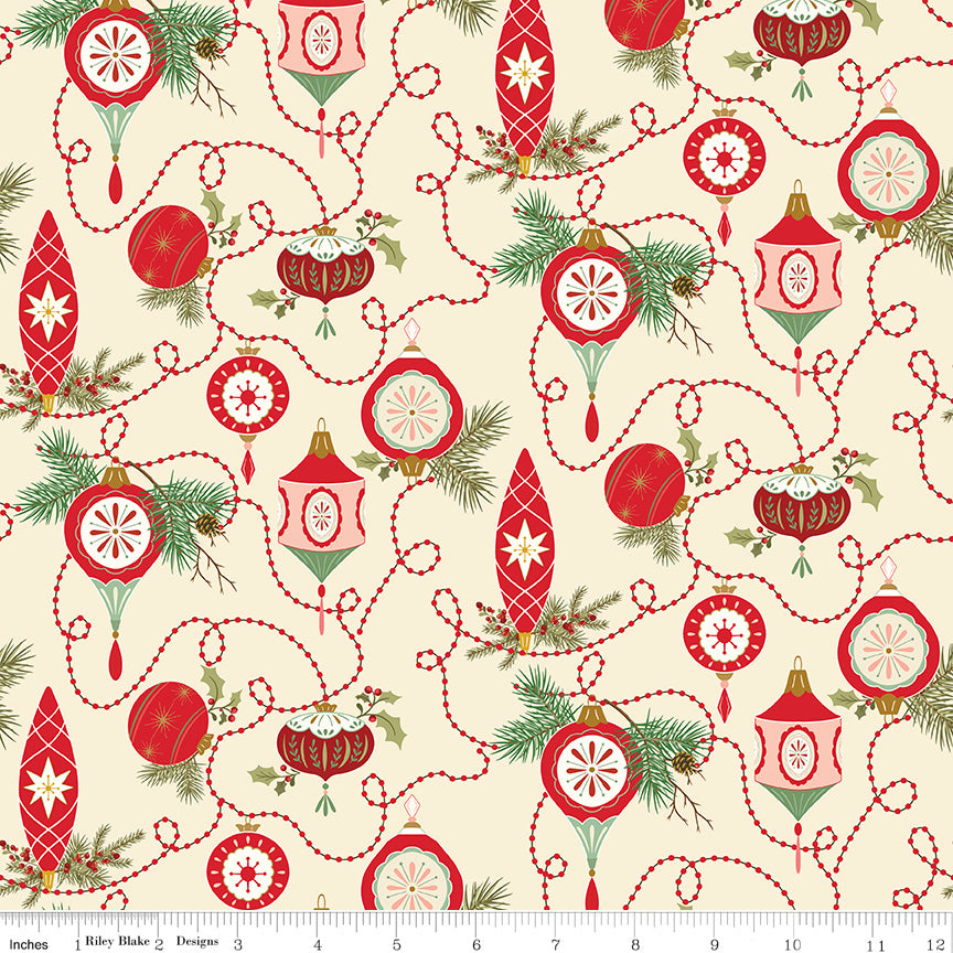 Glisten - Bulbs Eggnog - Riley Blake Designs - Polonia Designs