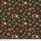 Glisten - Winter Flowers Mocha - Riley Blake Designs - Polonia Designs