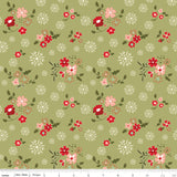 Glisten - Winter Flowers Olive - Riley Blake Designs - Polonia Designs