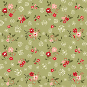 Glisten - Winter Flowers Olive - Riley Blake Designs - Polonia Designs