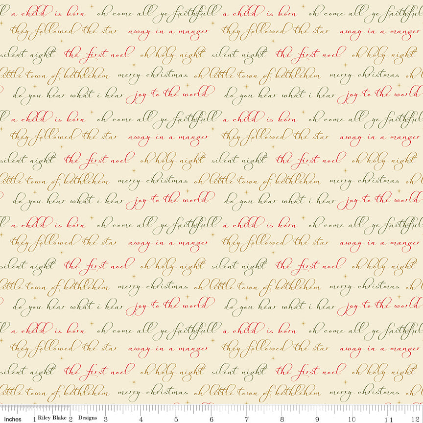 Glisten - Text Eggnog - Riley Blake Designs - Polonia Designs