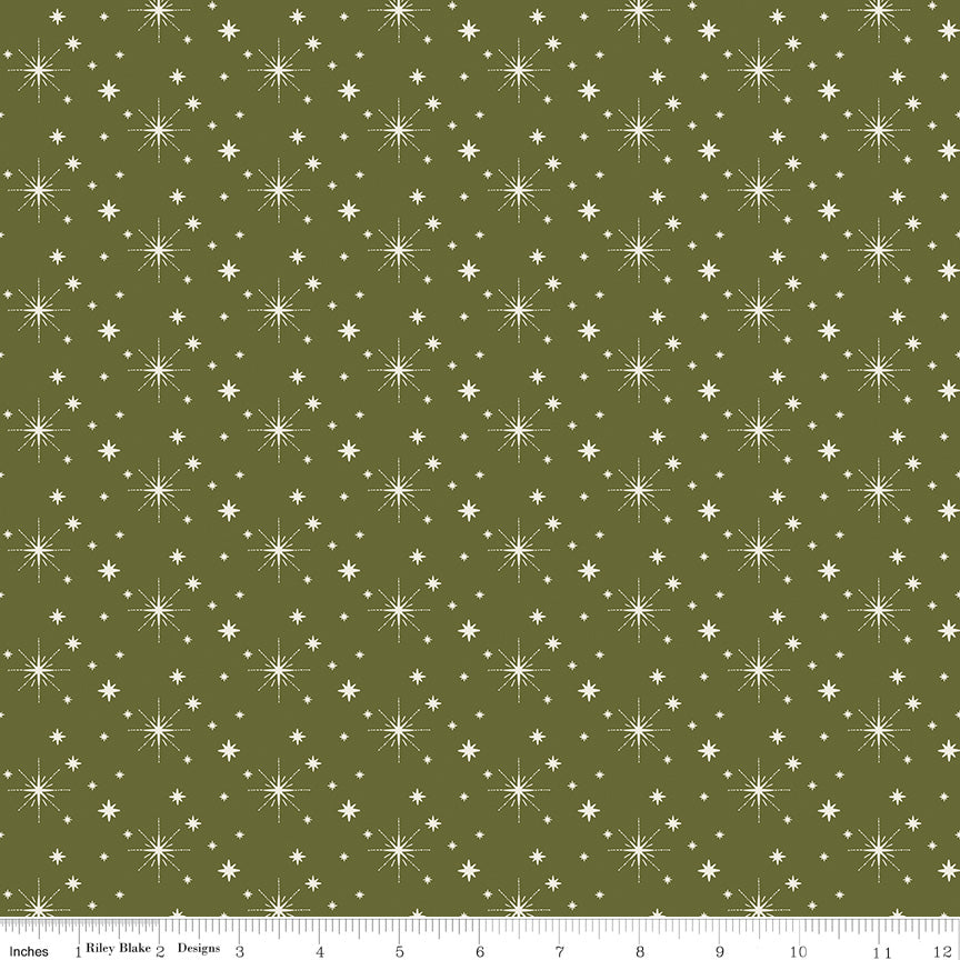 Glisten - Stars Green - Riley Blake Designs - Polonia Designs