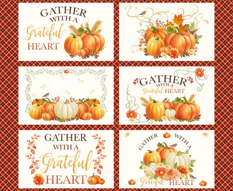 Gather with a Grateful Heart - Placemats Panel - Timeless Treasures - Polonia Designs