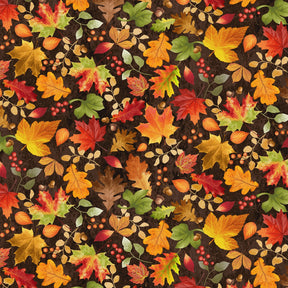 Gather with a Grateful Heart - Tossed Fall Leaves - Timeless Treasures - Polonia Designs