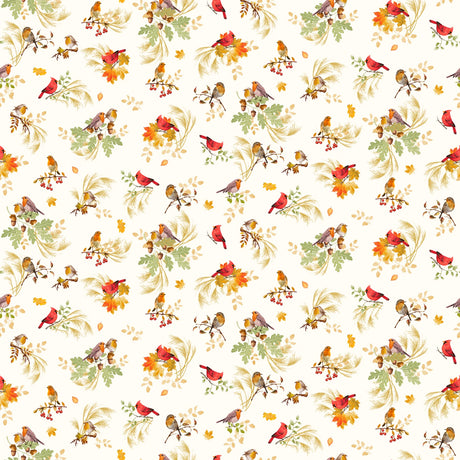 Gather with a Grateful Heart - Cardinal on Branches - Timeless Treasures - Polonia Designs