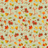 Gather with a Grateful Heart - Leaves on Scripts - Timeless Treasures - Polonia Designs