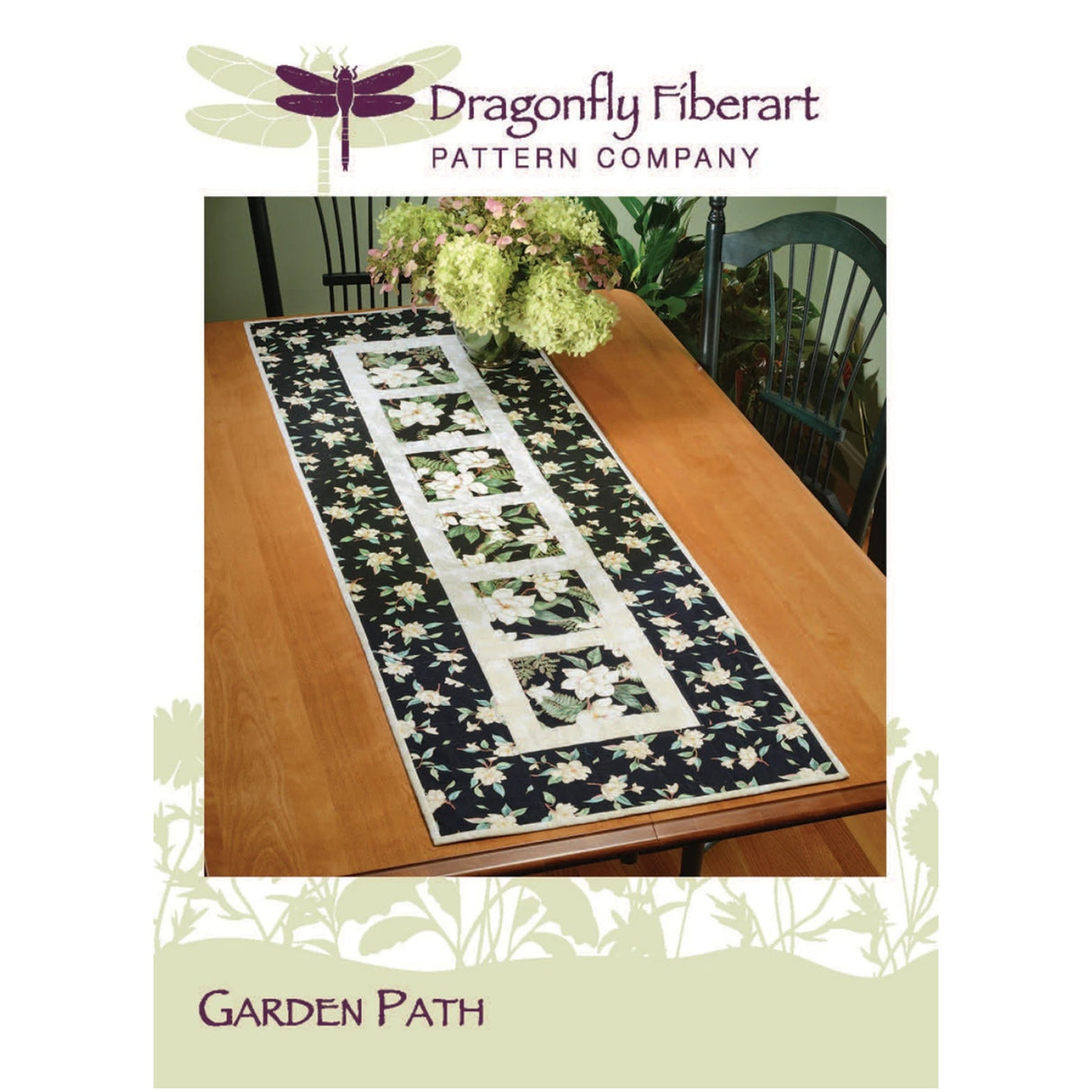 Garden Path Table Runner pattern - Dragonfly Fiberart - Polonia Designs