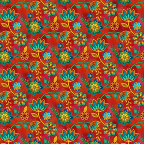 Boho Blooms - Floral Red - Northcott - Polonia Designs