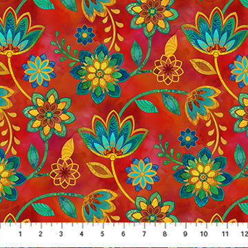 Boho Blooms - Floral Red - Northcott - Polonia Designs