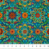 Boho Blooms - Medallion Blue - Northcott - Polonia Designs