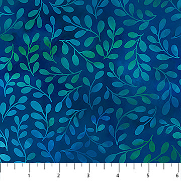 Boho Blooms - Leaf Blue - Northcott - Polonia Designs