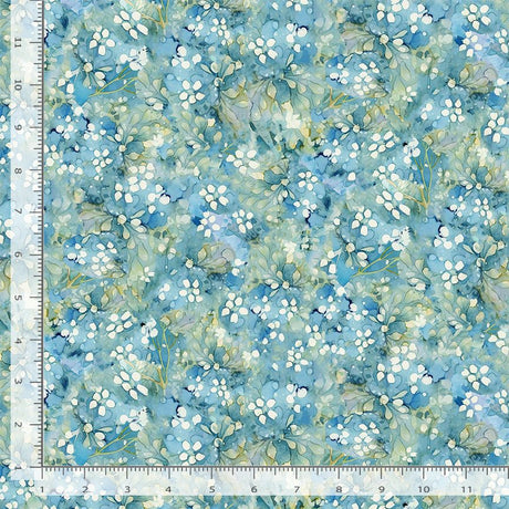 Forest Whisper - Tonal Floral Blue - Timeless Treasures - Polonia Designs
