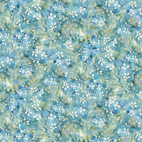 Forest Whisper - Tonal Floral Blue - Timeless Treasures - Polonia Designs