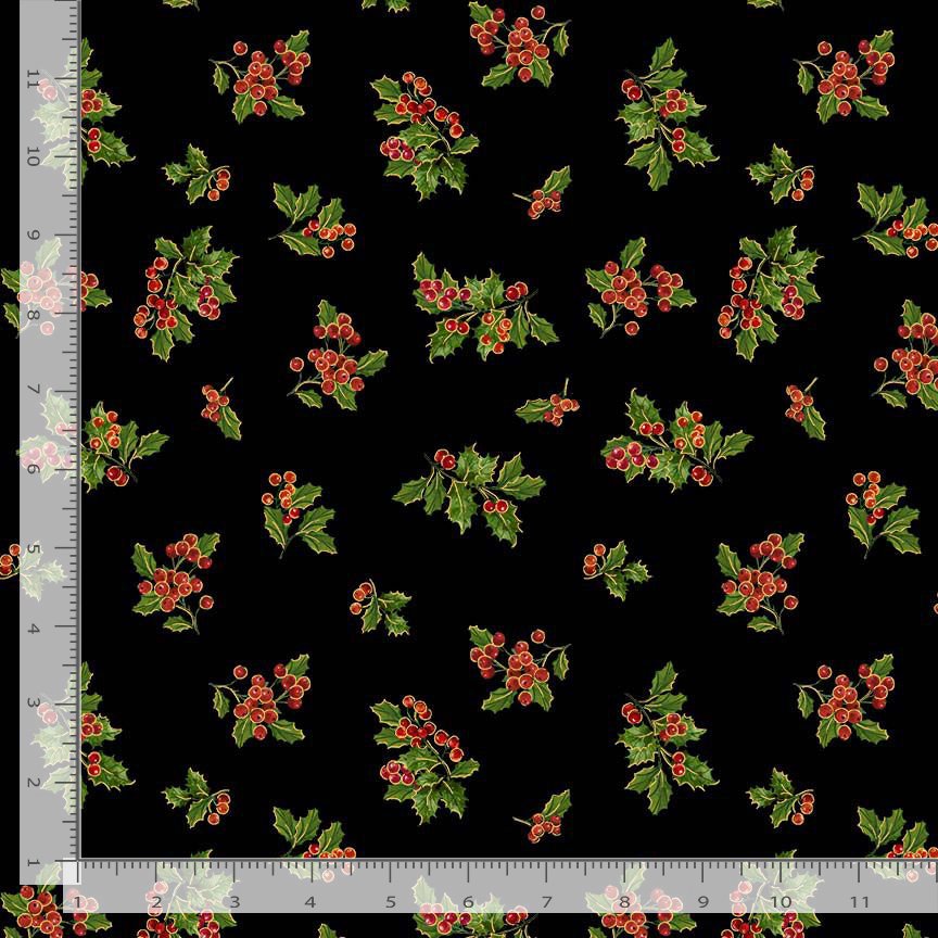 Merry Christmas Metallic - Holiday Holly CM4147 | Timeless Treasures