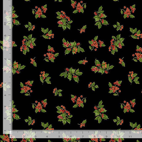 Merry Christmas Metallic - Holiday Holly CM4147 | Timeless Treasures