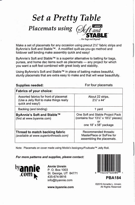 Set a Pretty Table Placemat pattern - ByAnnie - Polonia Designs