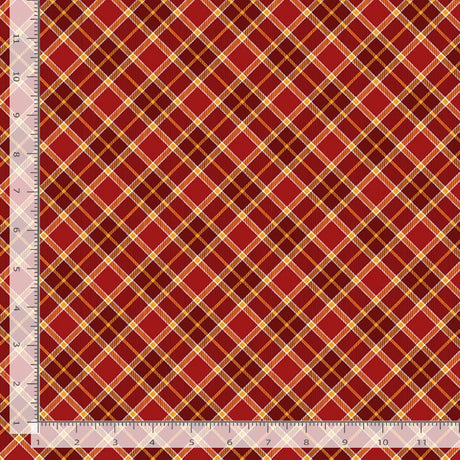 Gather with a Grateful Heart - Cranberry Bias Plaid - Timeless Treasures - Polonia Designs