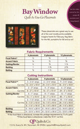 Bay Window Quilt-As-You-Go Placemat pattern - QP Quilts & Co. - Polonia Designs