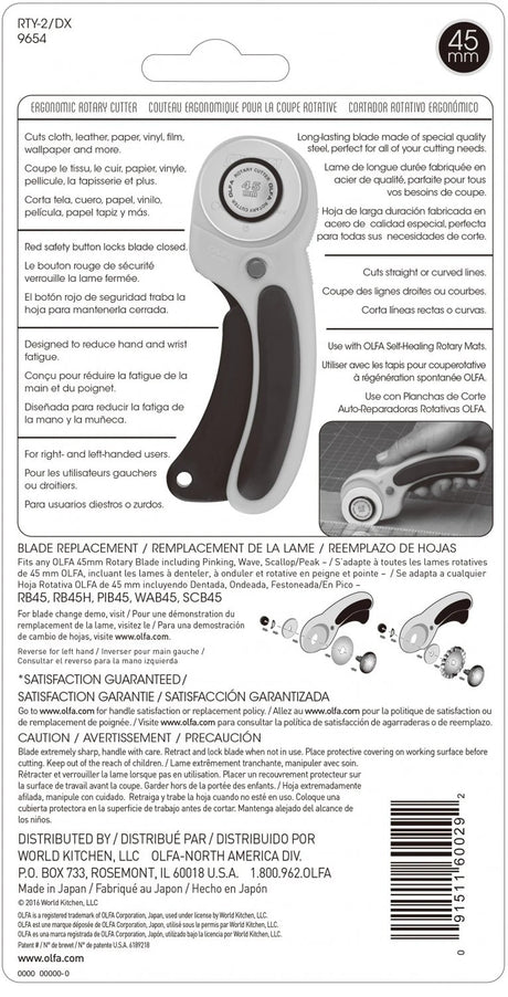Olfa 45mm Deluxe Ergonomic Rotary Cutter - Olfa - Polonia Designs